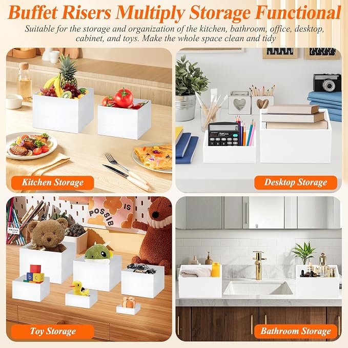 10 Pcs White Acrylic Buffet Risers - Image 5
