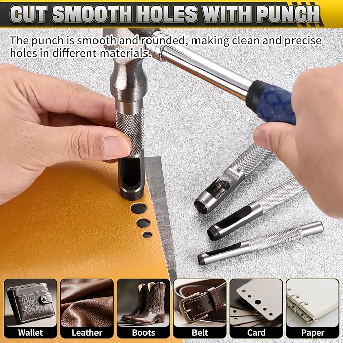 WorkBless 36PCS Metal Stamping Kit, 1/2"(12.5mm) Steel Number and Letter Punch Set, Include A-Z Alphabet, Number 0-8, & Symbol, Stamping Tool for Imprinting Plastic, Wood, Leather, Jewelry