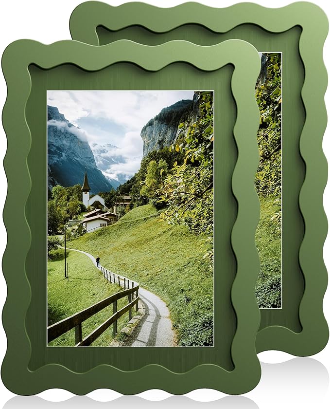 5x7 Wavy Picture Frame With Mat by Unknown
