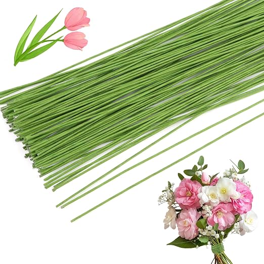 CCINEE 18 Gauge Green Floral Stem Wire, 14 inch by CCINEE