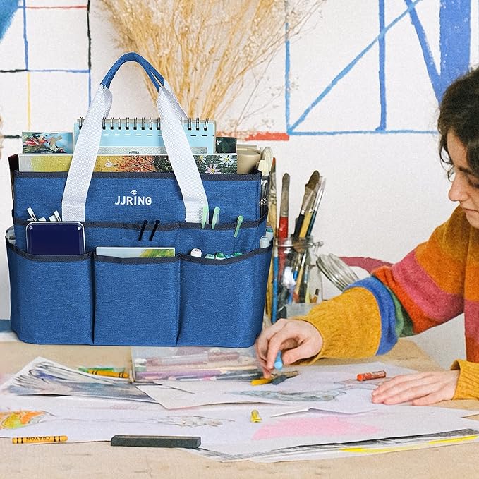 JJRING Craft Organizer Tote Bag, Large Art Storage Caddy - Image 7