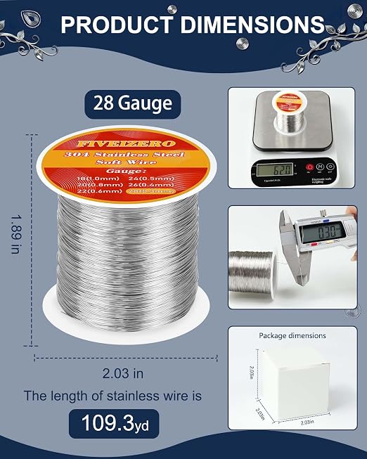 FIVEIZERO 28 Gauge 304 Stainless Steel Wire - Image 2