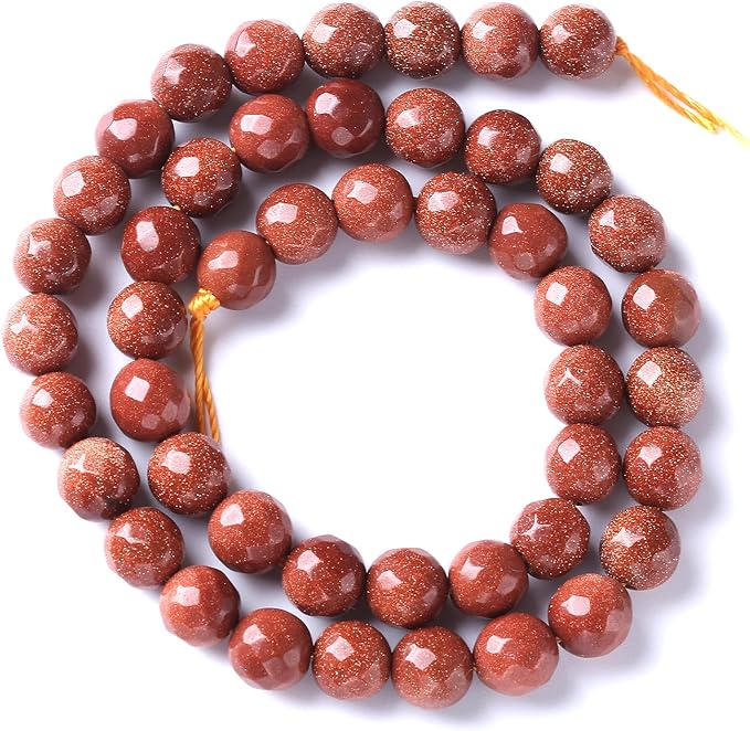 36pcs 10mm Natural Gold Sandstone Beads Faceted Stone Energy Healing Beads for Jewelry MakingDIY Bracelet Necklace Accessories 15" (10mm, Faceted Gold Sandstone)