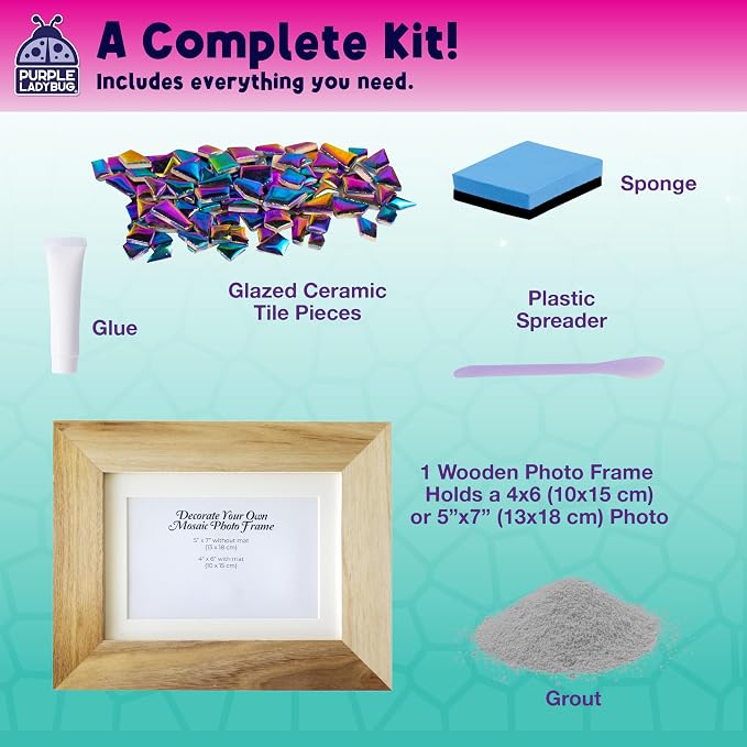PURPLE LADYBUG Decorate Your Own Picture Frame Craft Kit - Image 2