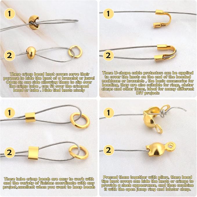 Acejoz 1200 Pcs Crimp Beads Supplies - Image 5