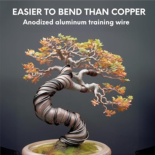 UTILE Bonsai Wire - Armature Aluminum Wire 100 ft 17 Gauge 1.4 mm Bonsai Training Wire, Tree Kit, Plant, Sculpting, Crafts, Bendable, Gardening, Beading and Jewelry Making (Copper, Black)