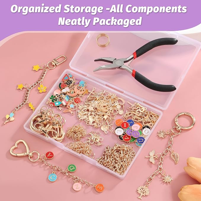 selizo 404Pcs Charms Lip Gloss Keychain Making Kit, DIY Craft Supplies - Image 6