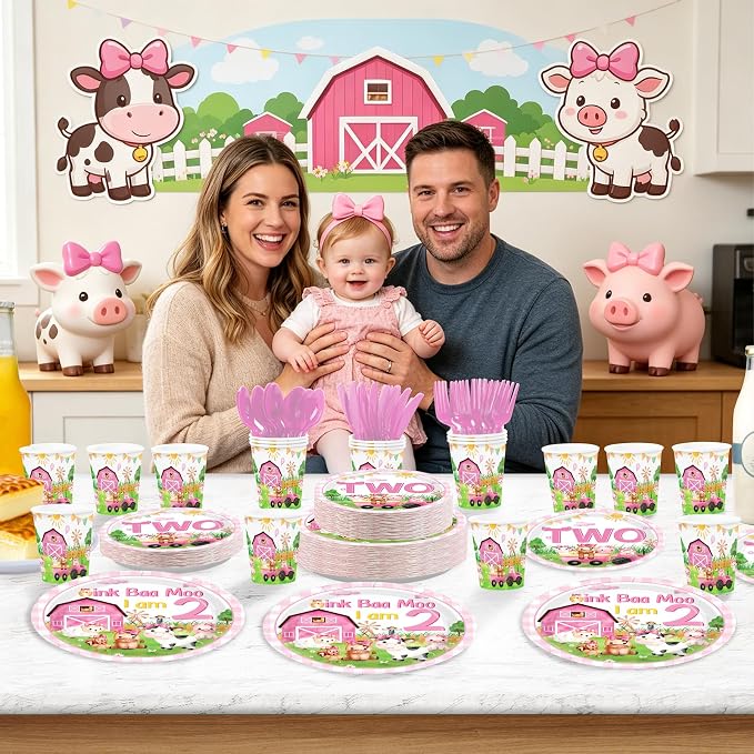 168Pcs Farm 2nd Birthday Party Supplies - Image 5