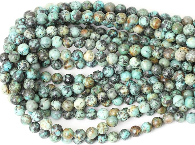 45PCS 8mm Natural African Turquoise Stone Gemstone Round Loose Beads - Image 3