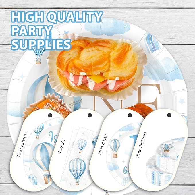 168Pcs Hot Air Balloon 1st Birthday Party Decorations, Serves 24 | Isn't He - Image 3