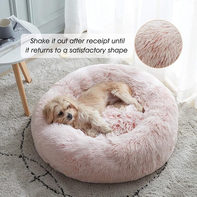 WESTERN HOME WH Calming Dog Bed & Cat Bed, Anti-Anxiety Donut Dog Cuddler Bed - Image 2