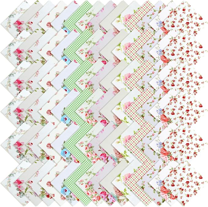 84 Pcs Charm Packs for Quilting 5 inch, Pre-Cut Vintage Floral Print Cotton by Unknown