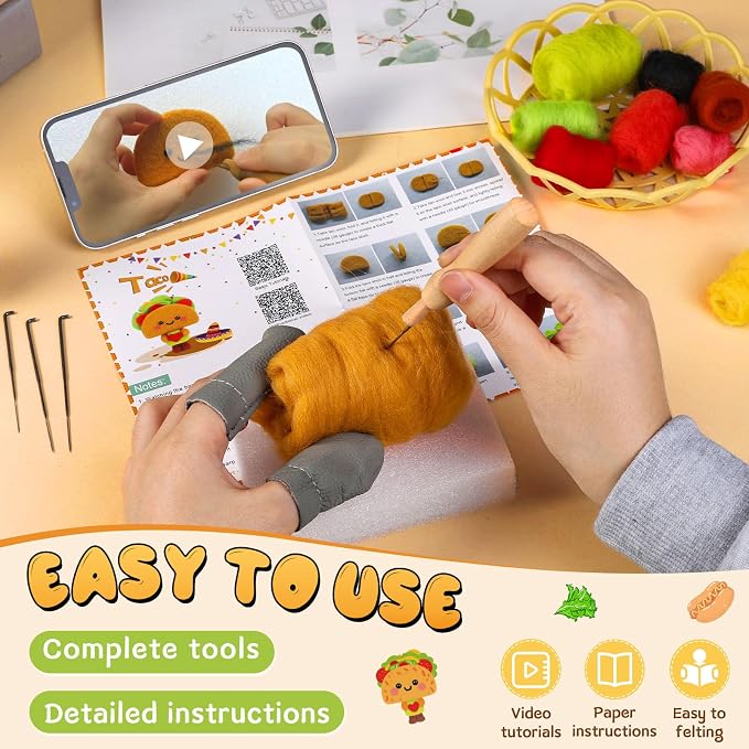 Yizzvb Needle Felting Kit, Cute Taco Felting Kit - Image 4