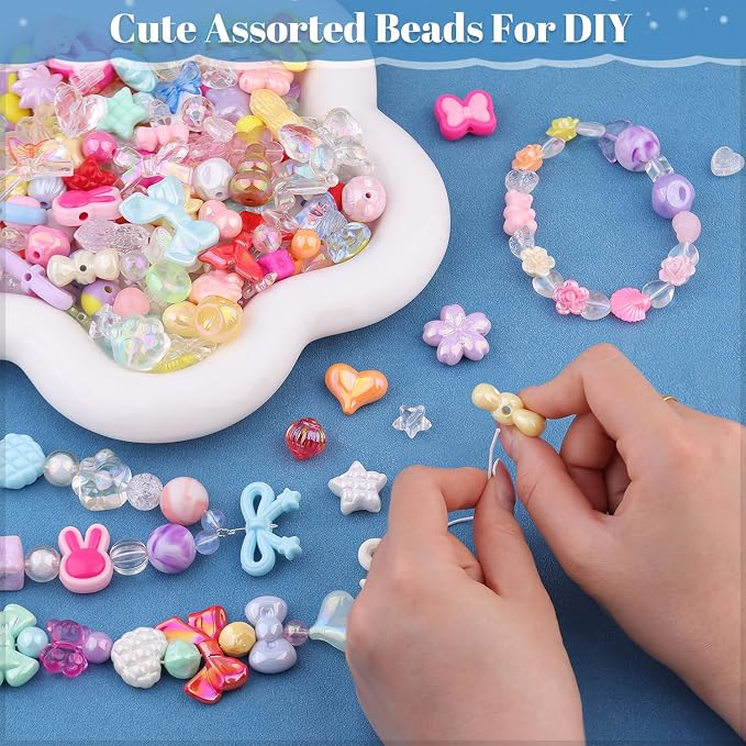 200-260PCS TINKRSTUFF Assorted Mixed Colors Acrylic Beads - Image 4