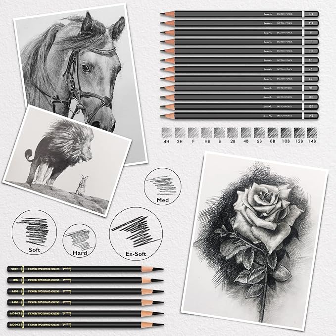 Brusarth 42 Pack Drawing Set Sketching Kit, Pro Art Sketch Supplies - Image 3