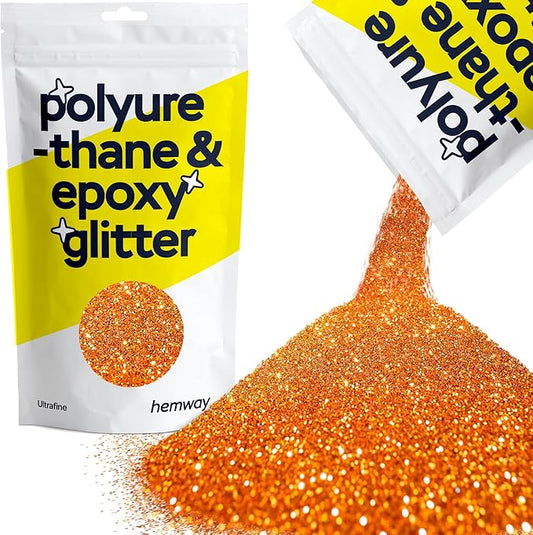Hemway Polyurethane & Epoxy Glitter Metallic Crystal Flake Additive 100g for Halloween, Jewellery Making, Tumblers and Resin - Ultrafine (1/128" 0.008" 0.2mm) - Copper