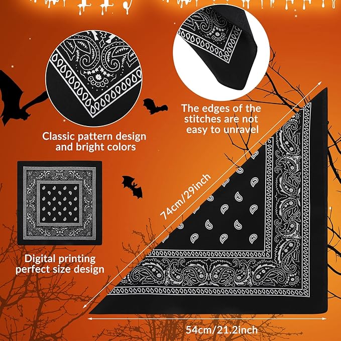 100 Pack Bandanas Unisex Paisley Bandanas Bulk Multi Purpose Cowboy Head Wrap - Image 3