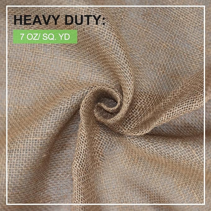 Garden Burlap Roll, 63" x 30 Feet Natural Jute Burlap Fabric Roll for Gardening Raised Bed Liners,Seed Cover,Edging,Weed Barrier,Aisle Runner Plant Cover Tree Protections (63" x 30 Feet)