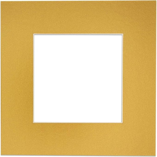 11x14 Mat for 8.5x11 Photo - Precut Metallic Gold Picture Matboard for Frames Measuring 11 x 14 Inches - Bevel Cut to Display Art 8.5 x 11 Inches - Acid Free ONE MAT with Backing Board & Clear Bag