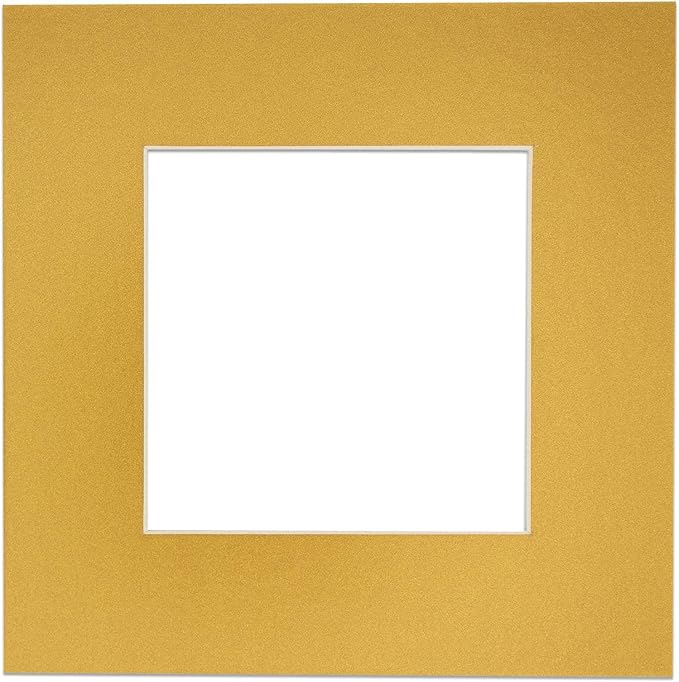 11x14 Mat for 8.5x11 Photo - Precut Metallic Gold Picture Matboard for Frames 11 x 14 Inches - Bevel Cut to Display Art 8.5 x 11 Inches - Acid Free Pack of 10 MATS with Backing Boards & Clear Bags