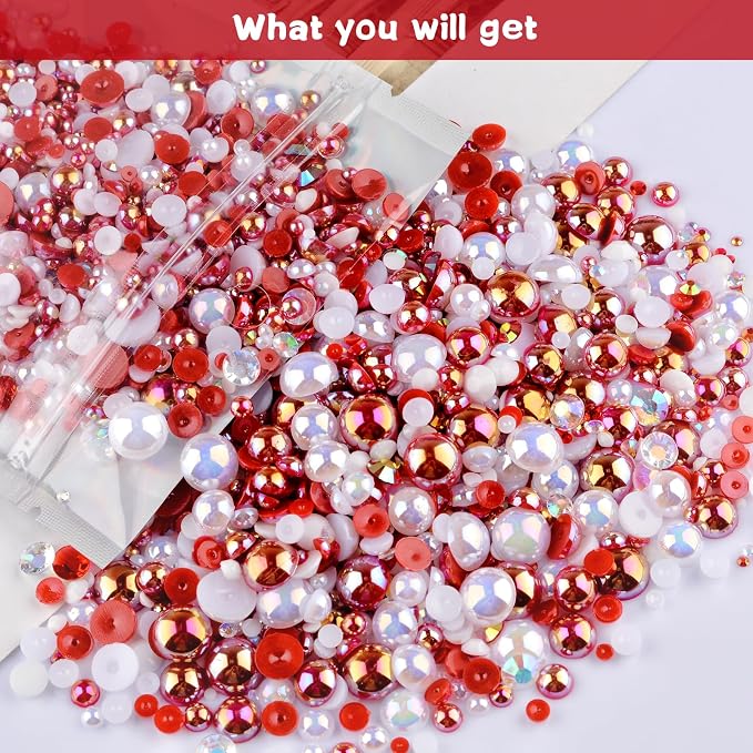 3900+ Pcs Rhinestones and Pearls Kit, 2-10mm Flatback Gems - Image 7