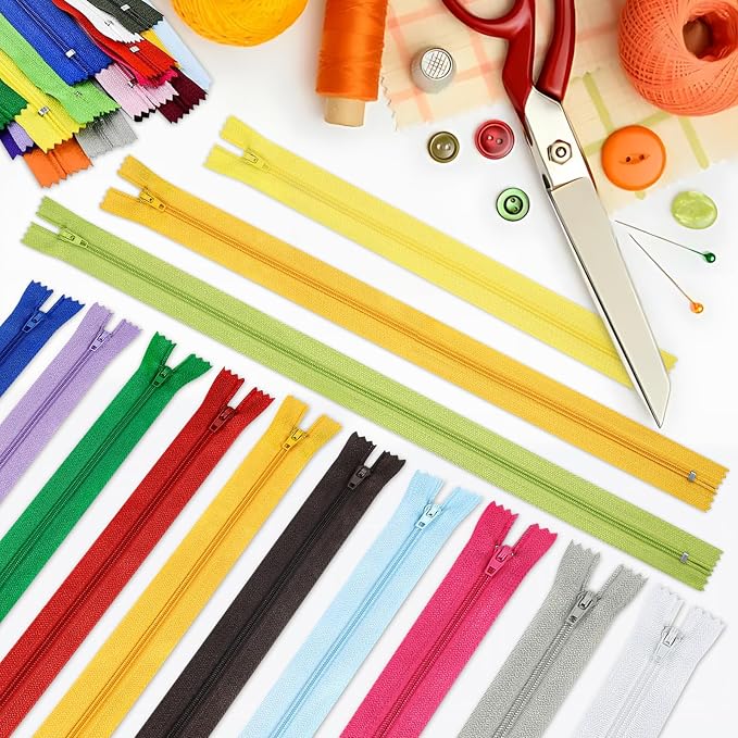 Zippers, DOITEM 48 pcs Zippers for Sewing 6 Inch 10 Inch Multicolor Nylon Coil - Image 8