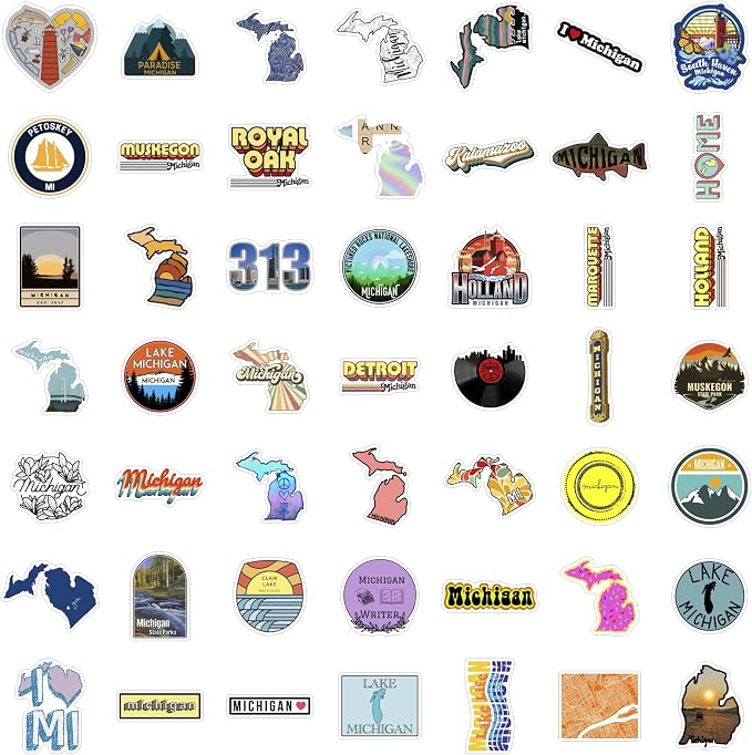 BulbaCraft Michigan Stickers for Water Bottle and Laptop - Image 4