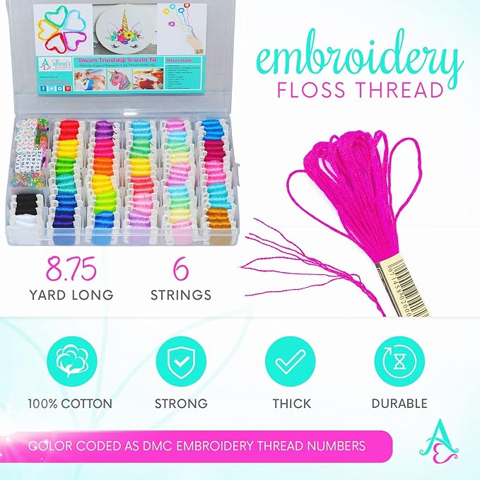 Athena's Elements 276Pcs Embroidery Kit, Cross Stitch Kits, Friendship Bracelet - Image 5