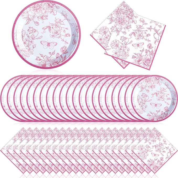 Zhehao 120 Pcs Disposable Paper Plates and Napkins Bulk Birthday Party by Zhehao