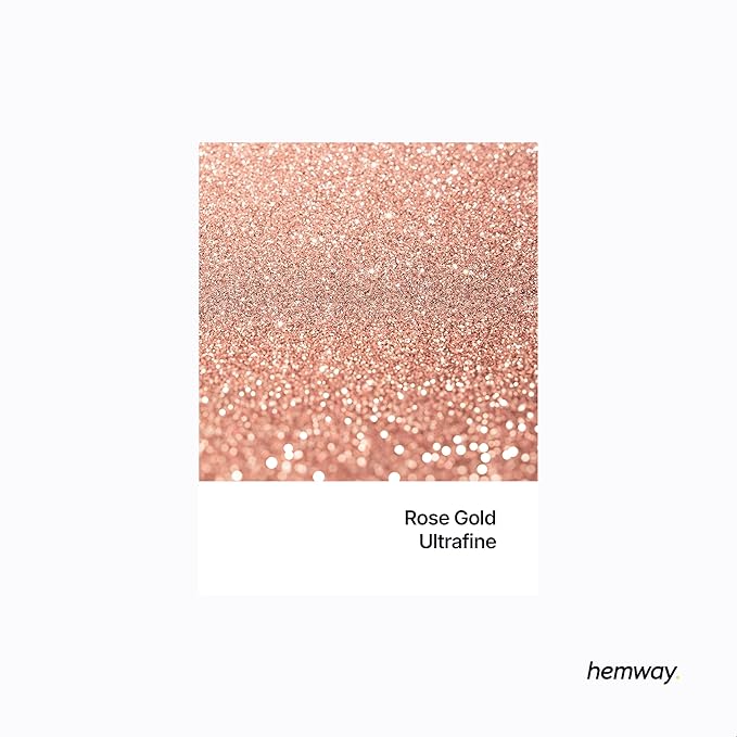Hemway Polyurethane & Epoxy Glitter Metallic Crystal Flake Additive for Flooring, Jewellery Making, Tumblers and Resin 100g / 3.5oz - Ultrafine (1/128" 0.008" 0.2mm) - Rose Gold