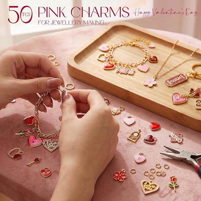 Sistenia Pink Heart Love Charms - Image 3