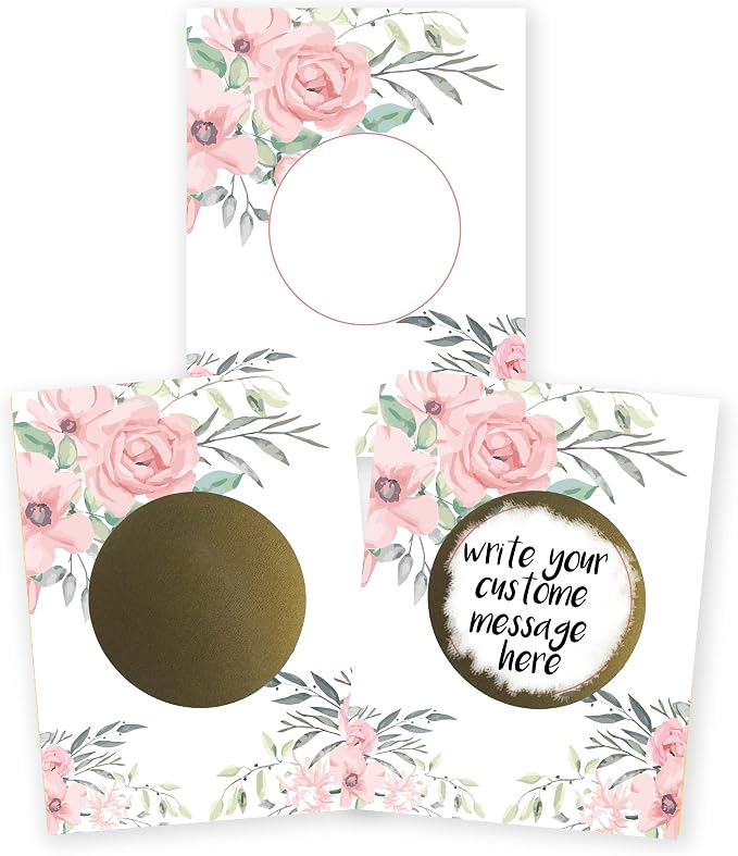 My Scratch Offs DIY Scratch Off Note Cards & Stickers, 20 Pack Bridal Flowers by MyScratchOffs