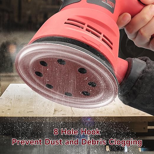 100 PCS 5 Inch Sanding Discs 220 Grit, Round Hook and Loop Sandpaper for Random Orbital Sander