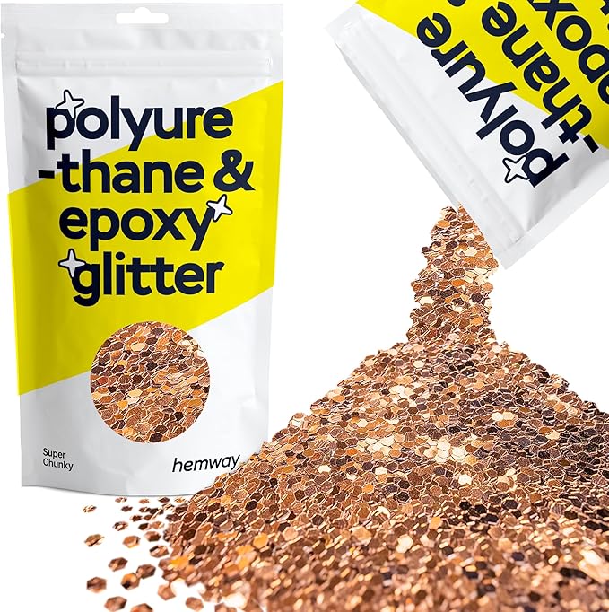 Hemway Glitter for Resin 100g Bronze Brown Metallic Crystals for Epoxy Craft Super Chunky Flakes Tumblers Wax Melt
