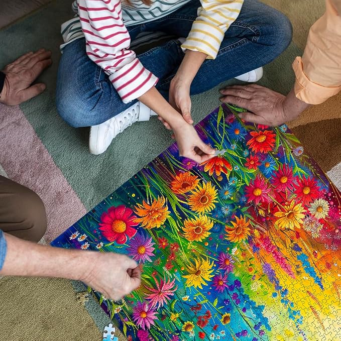 Bgraamiens Rainbow Flowers Garden 1000 Piece Puzzle - Image 5