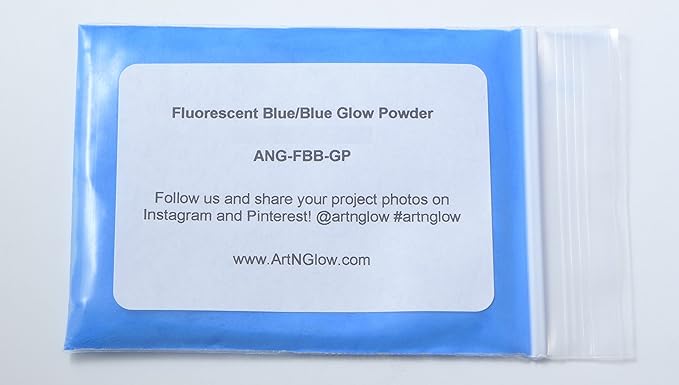 Glow in The Dark Pigment Powder - Neutral and Fluorescent Color for Art Painting, Fine Art, Nail Art Paint, and DIY Crafts - Long Lasting 10+ Color Options - Fluorescent Blue - (30 Grams/1 Ounce)