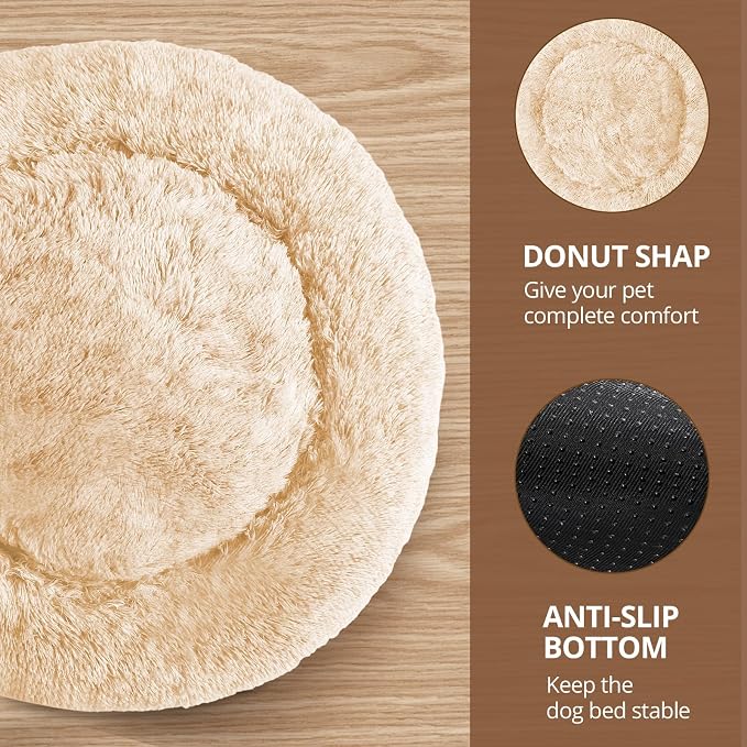 JOLLYVOGUE Calming Dog Bed Large Size Dog, Anti-Anxiety Donut Large Pet Bed - Image 6