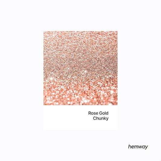 Hemway Polyurethane & Epoxy Resin Glitter 100g / 3.5oz Metallic Crystal Flake Additive for Flooring Jewelry Tumblers Glass Pigment - Chunky (1/40" 0.025" 0.6mm) - Rose Gold