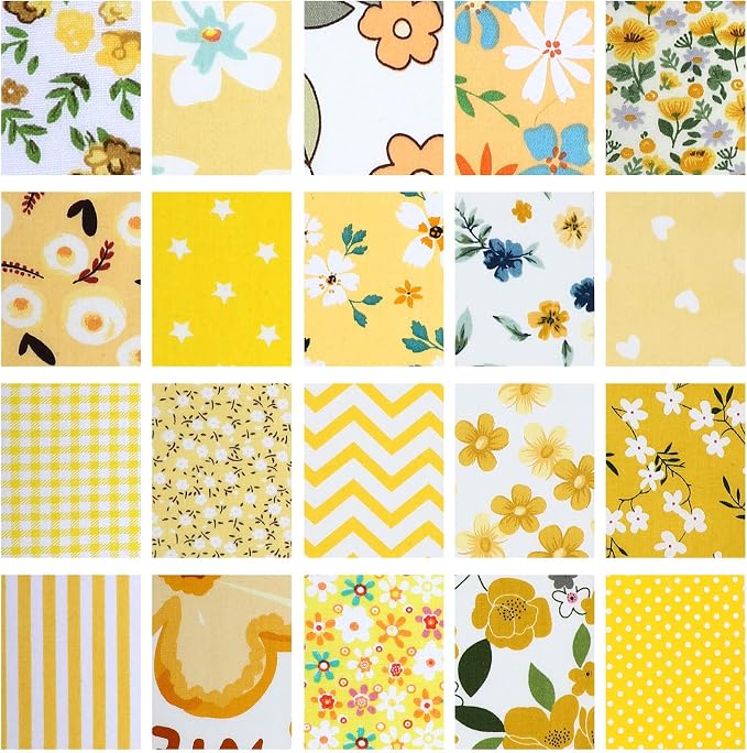 Hosuly 40 Pcs Yellow Floral Jelly Fabric - Image 7