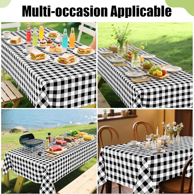 Smiry Rectangle Table Cloth, Waterproof Vinyl Tablecloths - Image 6
