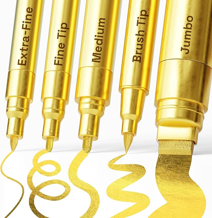 ARTISTRO 5 Gold Paint Pen for Rock, Painting by ARTISTRO