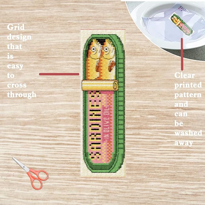 FREEBLOSS 6 Set Cross Stitch Bookmark Kit Stamped Cross Stitch Kit - Image 3