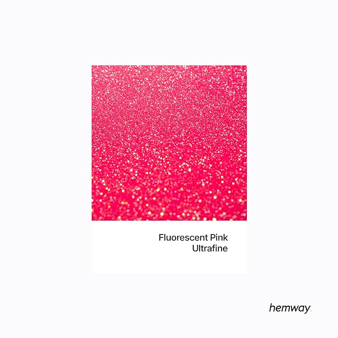 Hemway Polyurethane & Epoxy Resin Glitter 100g / 3.5oz Metallic Crystal Flake Additive for Flooring Jewelry Tumblers Glass Pigment - Ultrafine (1/128" 0.008" 0.2mm) - Fluorescent Pink