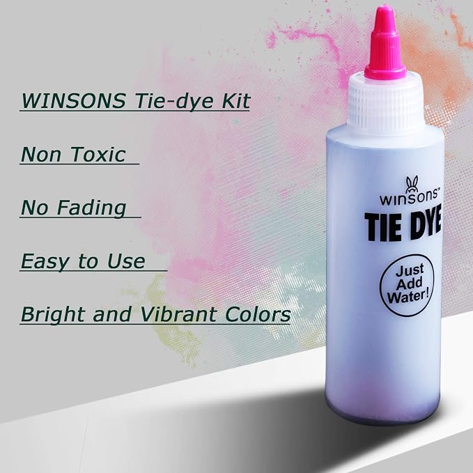 WINSONS Tie Dye Kit, 8 Colours Non Toxic Permanent Fabric Dye Art Set - Image 4