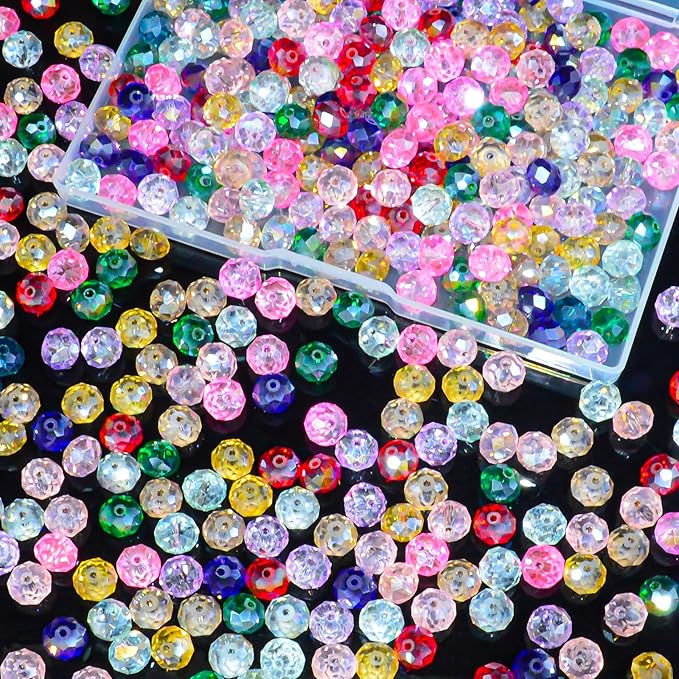 220Pcs Colors Random 10mm Crystal Glass Beads by Laopottbeads