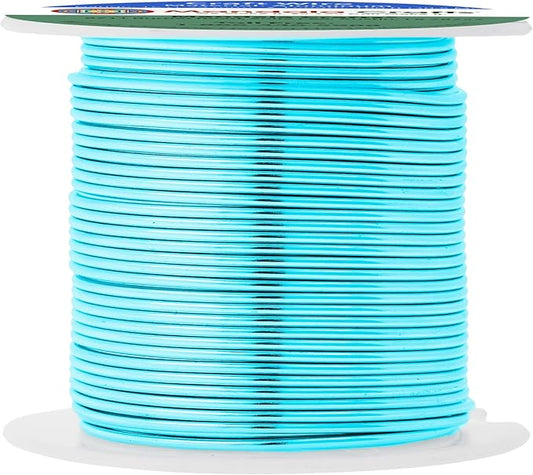 Mandala Crafts 16 Gauge Anodized Aluminum Craft Wire for Jewelry Making - 100 FT Colored Flexible Turquoise Wire - Bendable for Bonsai Armature Crafting Sculpting