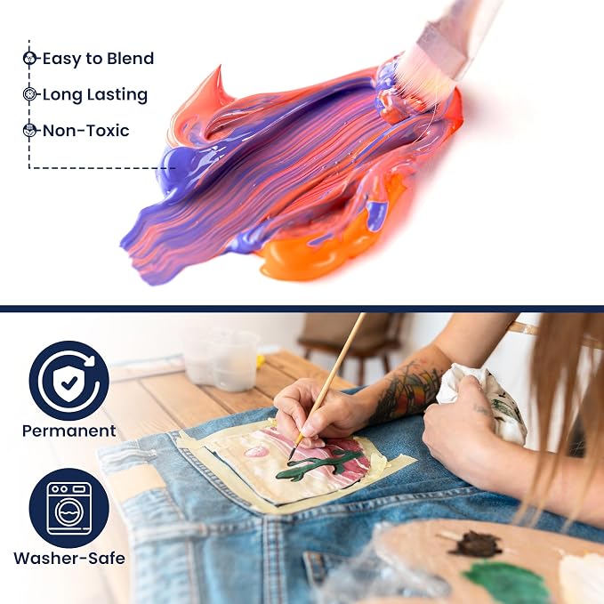 BLUEBIRD Fabric Paint Iridescent Zesty Orange - Image 2