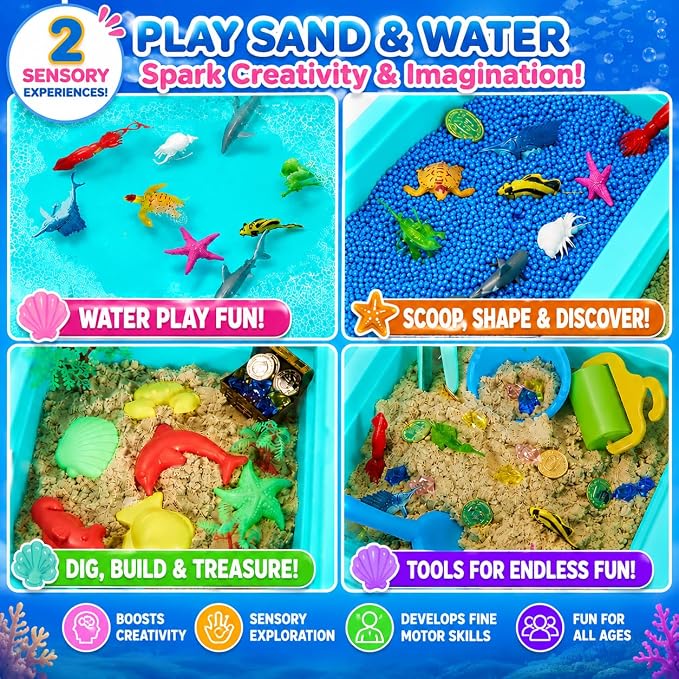 Carolart Ocean Sensory Table, Sand Table, Standing Sensory Bin | Activity Table - Image 2