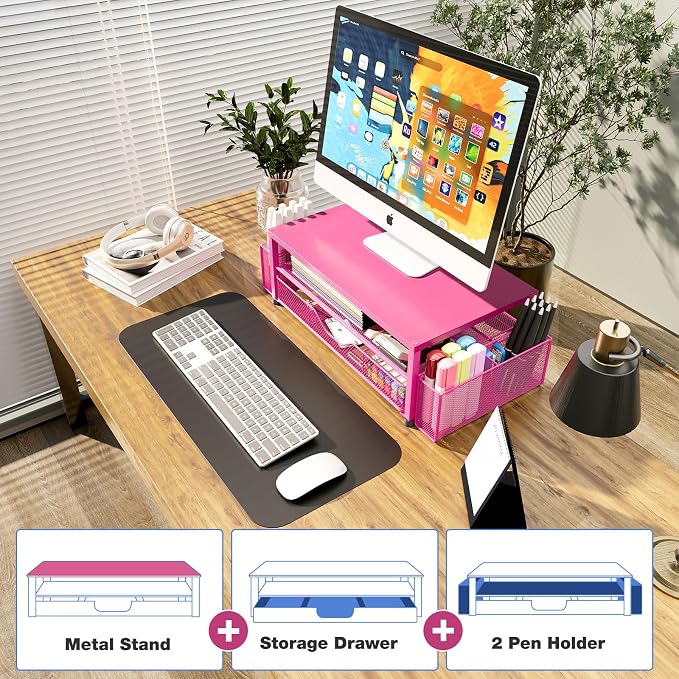 OPNICE Desk Organizers and Accessories, Computer Monitor Stand Riser - Image 6