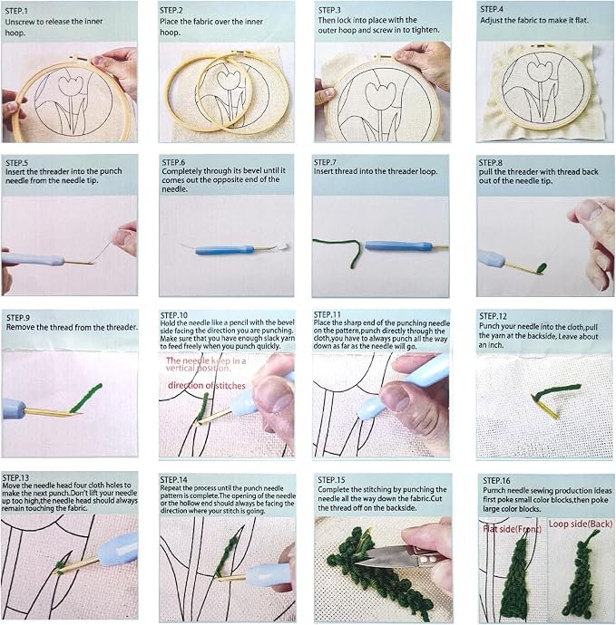 HYINUS DIY Punch Needle Kit for Beginners, All-in-One Embroidery Starter Set - Image 4